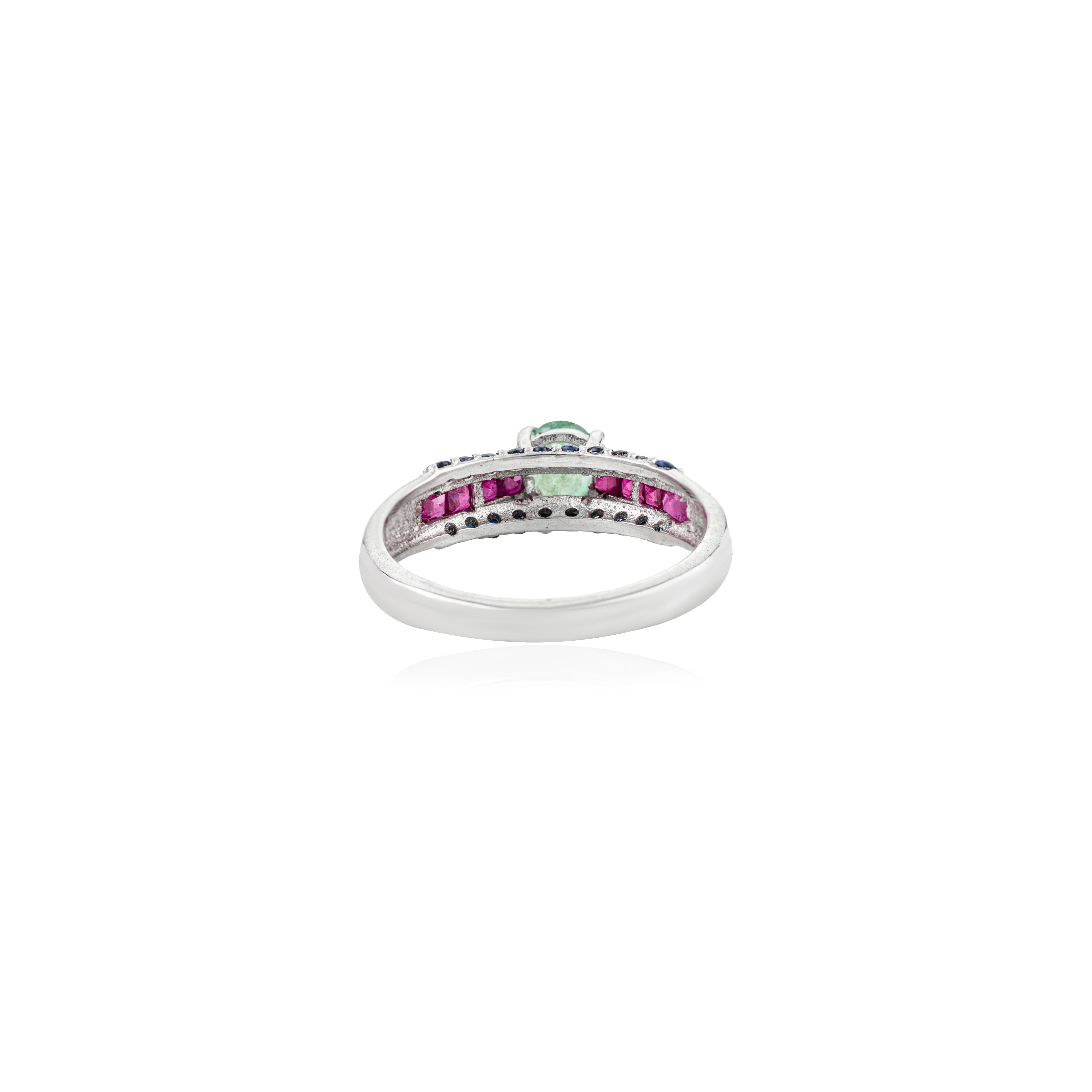 Silvorra Multi Colour Emerald, Ruby & Sapphire Do… - image 7