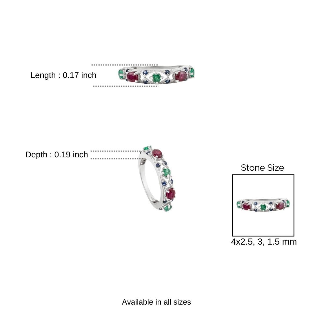 Silvorra Multi Gemstone Emerald, Ruby & Sapphire … - image 10