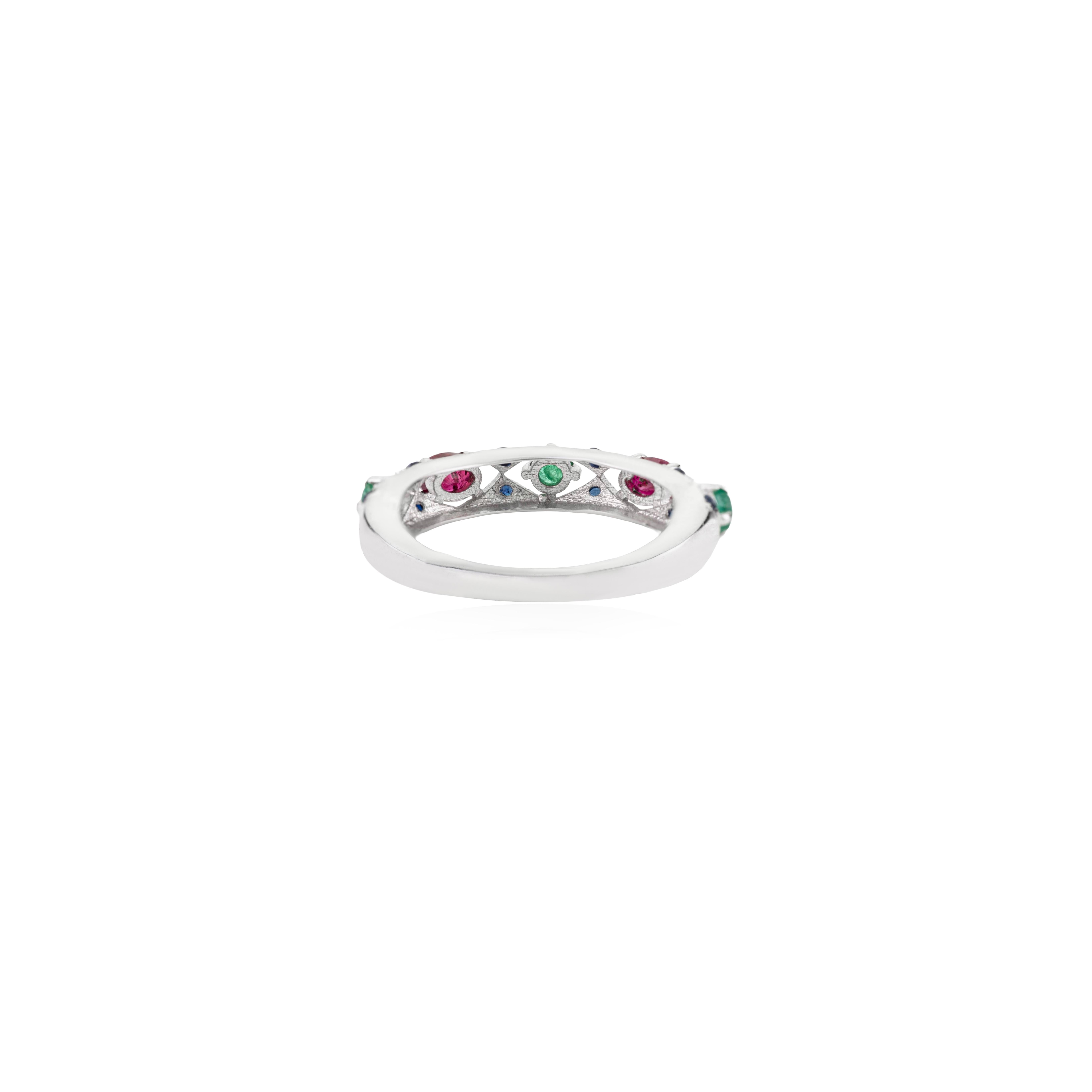 Silvorra Multi Gemstone Emerald, Ruby & Sapphire … - image 9