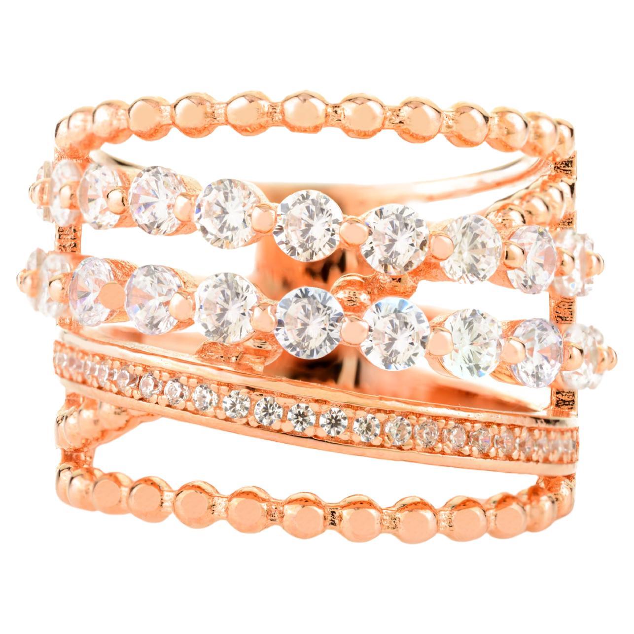 Silvorra Anneau de mariage cosmique multicouche pour femmes en argent massif 925
