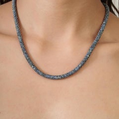 Silvorra natürlichen blauen Saphir September Birthstone Seil Halskette in 925 Silber