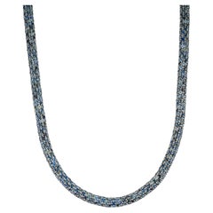 Silvorra natürlichen blauen Saphir September Birthstone Seil Halskette in 925 Silber