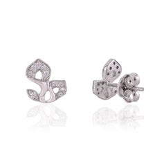 Silvorra Petite Knot Motif Moissanite Stud Earrings in 925 Silver for Women