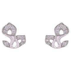 Orecchini a bottone Silvorra con motivo a nodino in moissanite, in argento 925, da donna