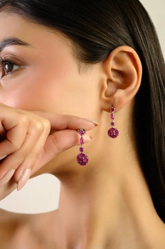 Silvorra Rosa Zirkon Cascading Tiered Drop Silber Ohrringe für Valentine Geschenk