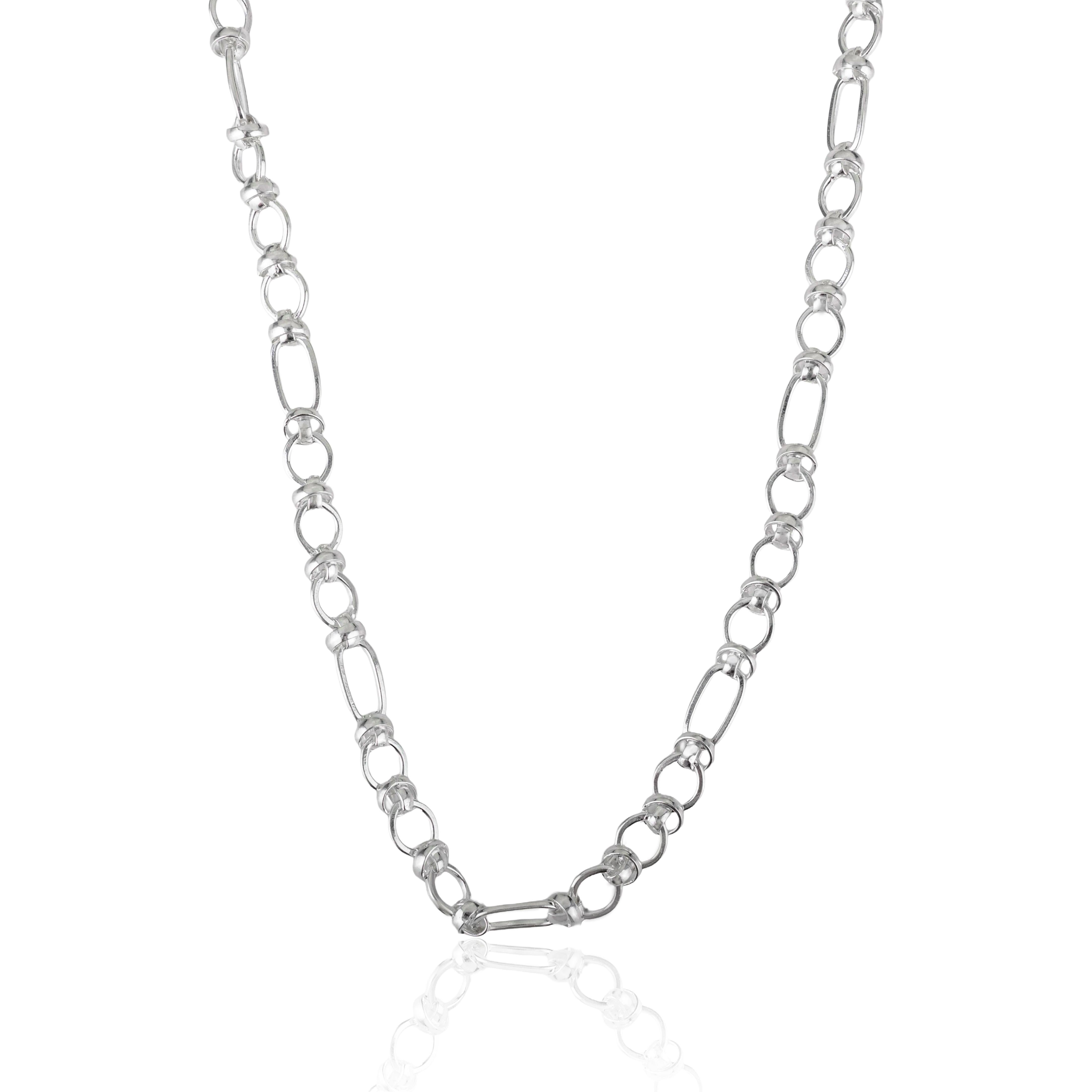 Modernista Silvorra Collana a Link in puro argento 925 con catena da 20 pollici per un regalo unisex in vendita