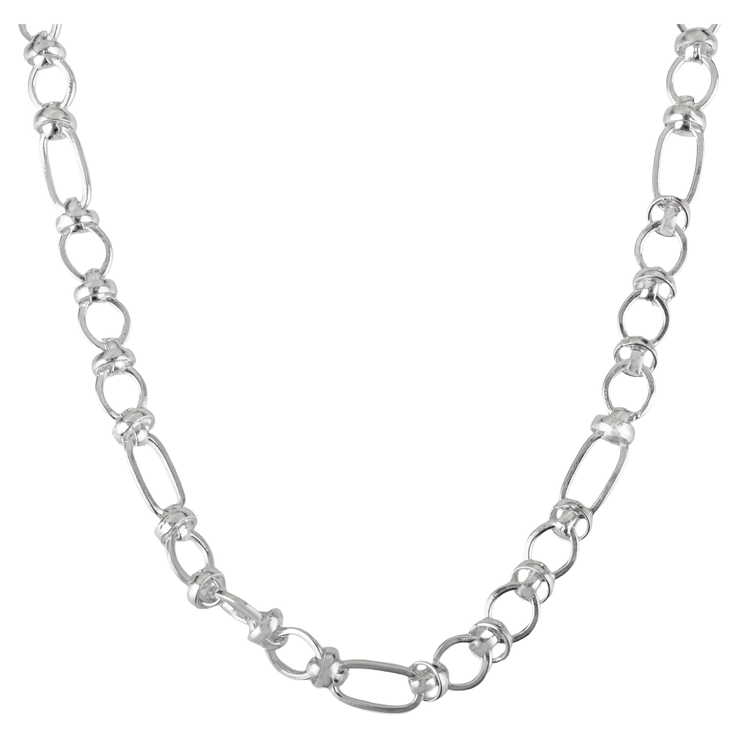 Silvorra Collana a Link in puro argento 925 con catena da 20 pollici per un regalo unisex