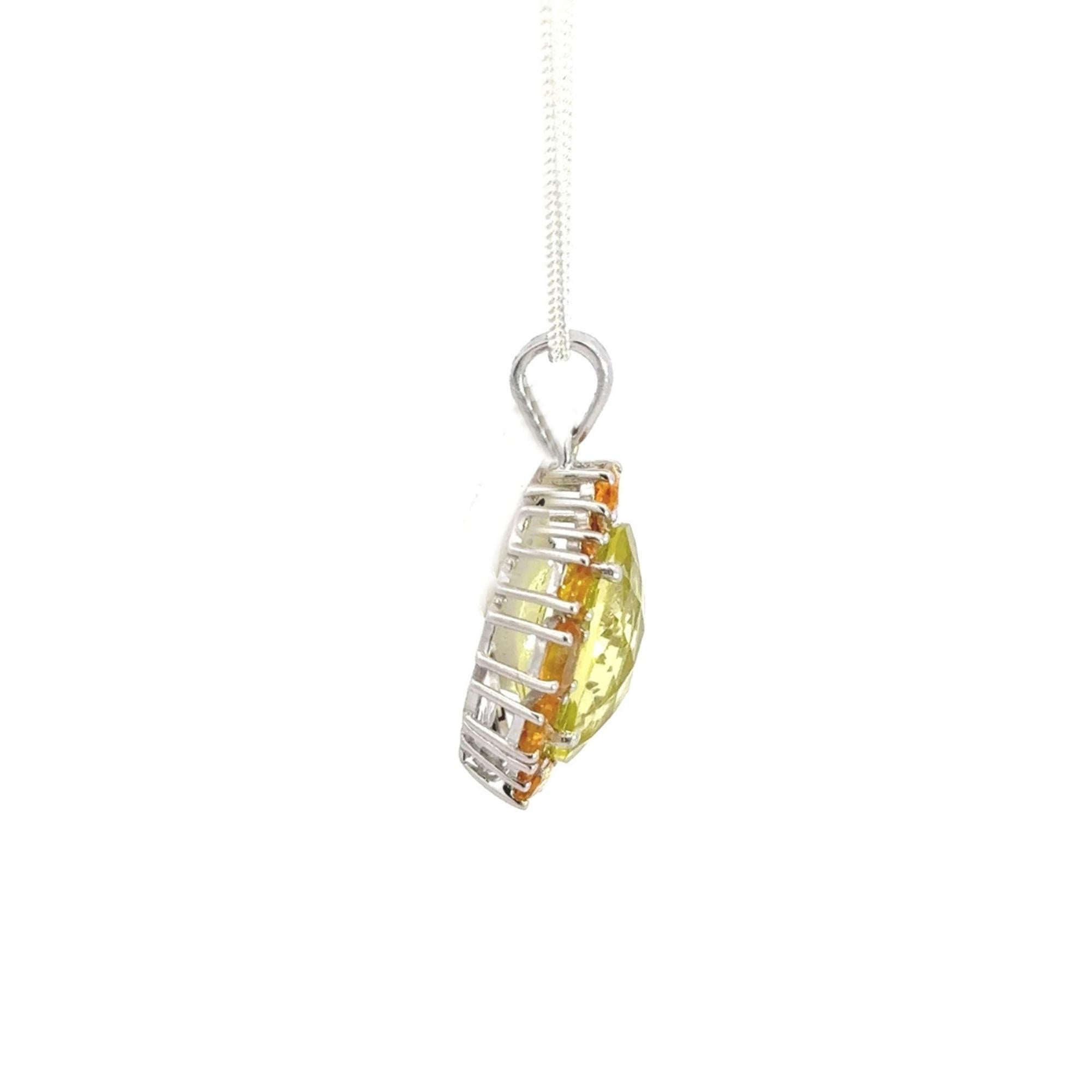 Ciondolo con più pietre preziose in argento massiccio Art Deco Lemon Topaz di Silvorra per Natale in vendita 1