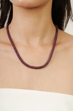 A Silver, collier de perles en argent massif et rubis rouge pour un cadeau d'anniversaire