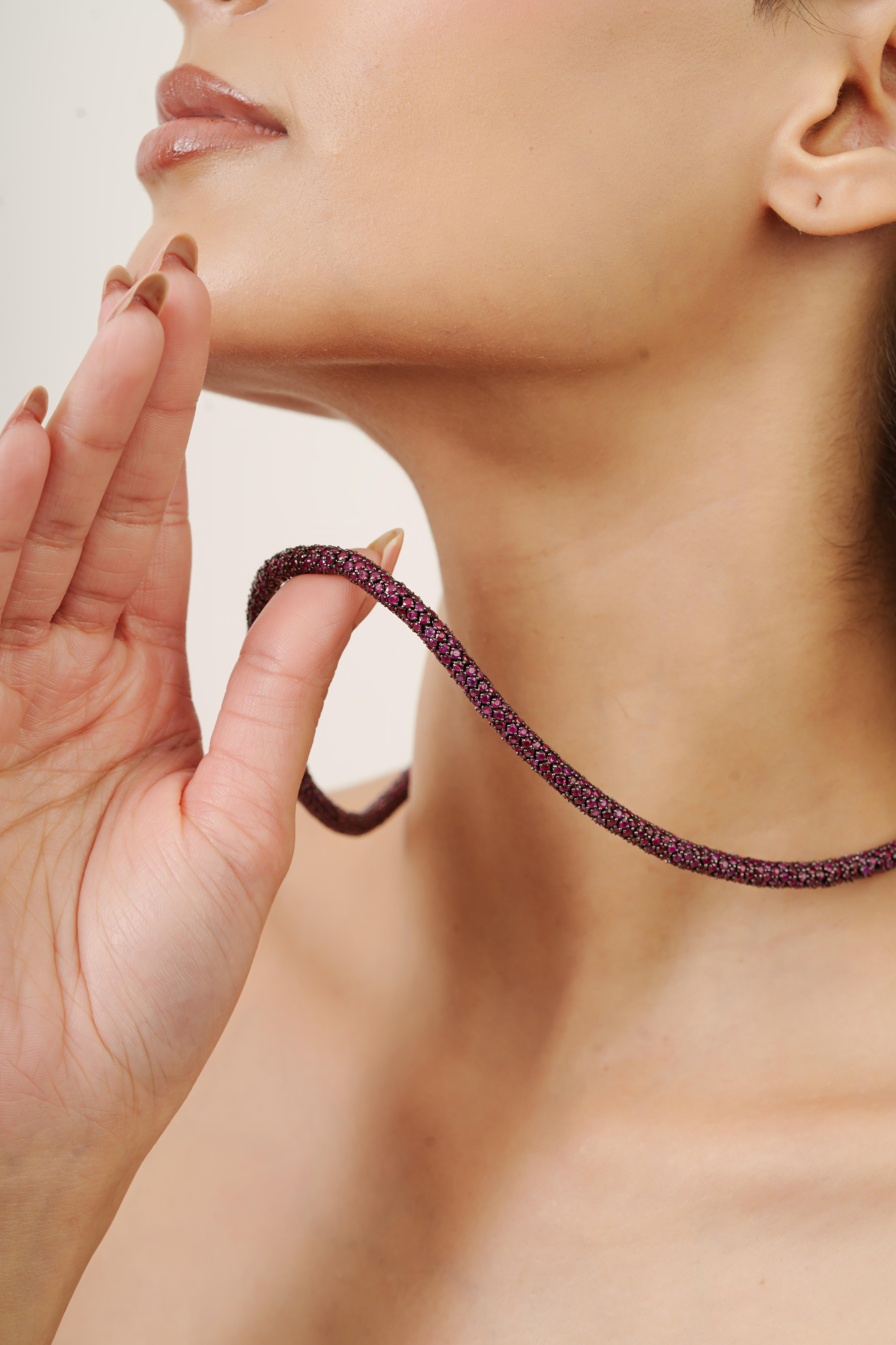 Silvorra Solid Silver Luxury Style Red Ruby Beade… - image 6