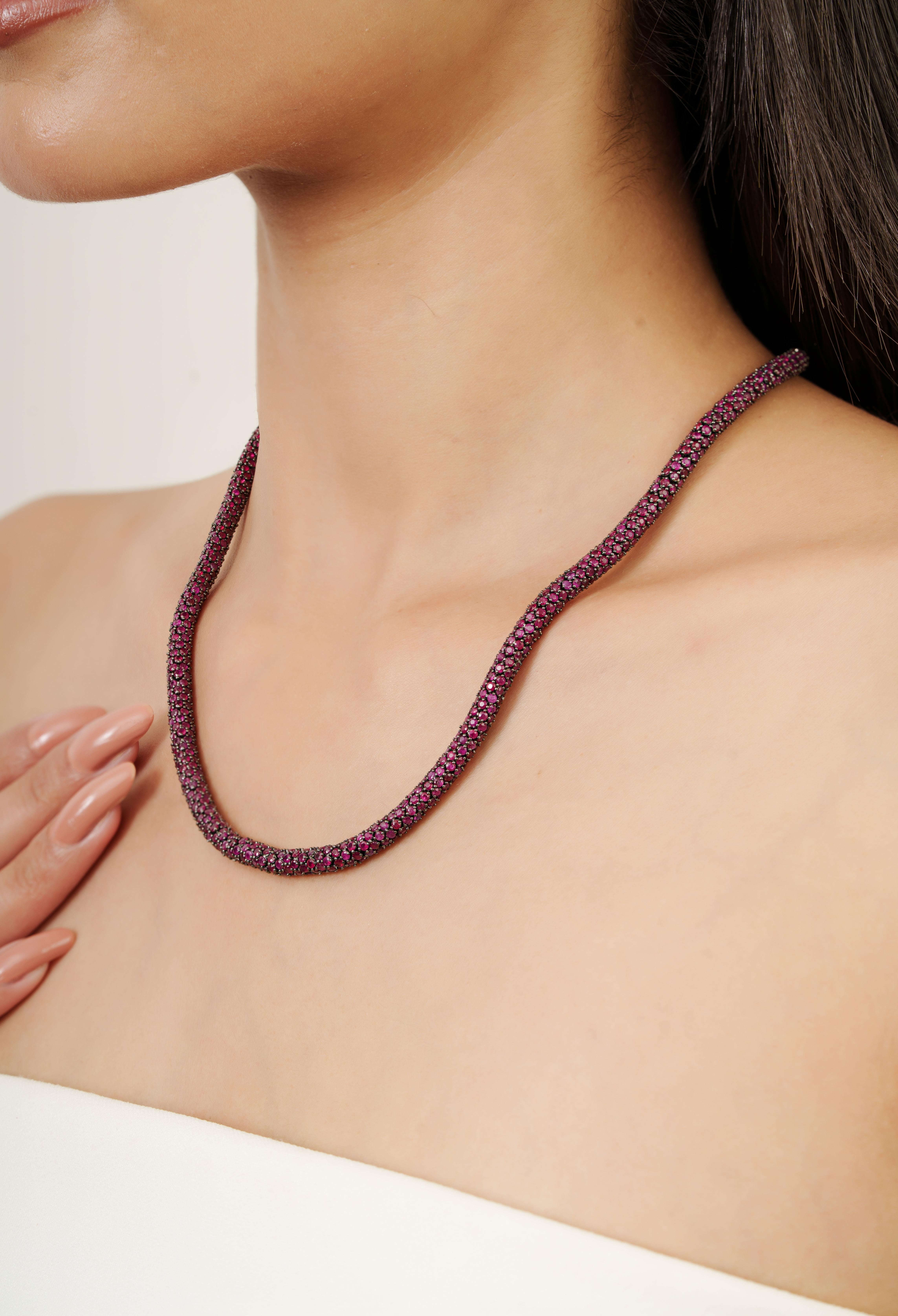 Silvorra Solid Silver Luxury Style Red Ruby Beade… - image 8