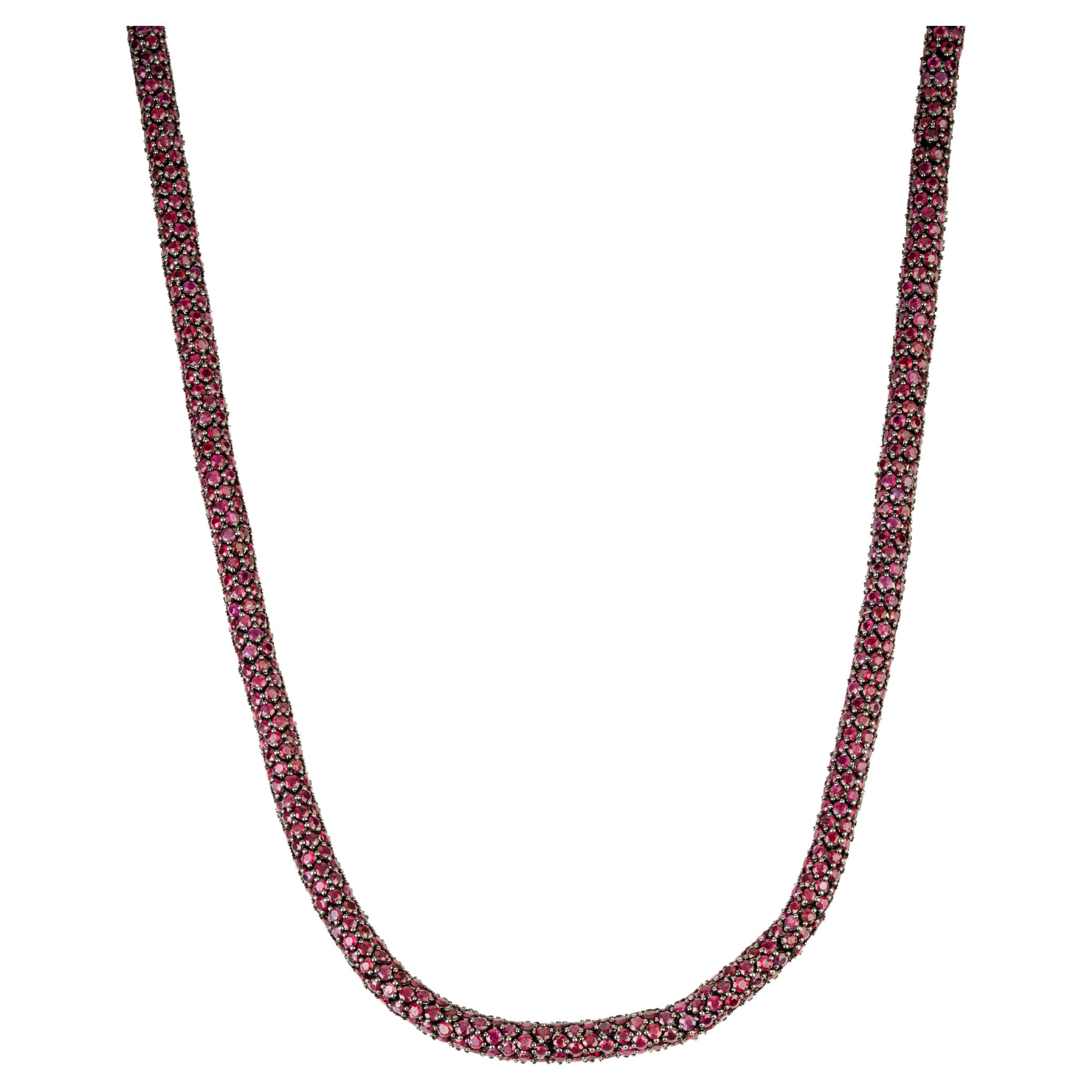 Silvorra Solid Silver Luxury Style Red Ruby Beade… - image 1