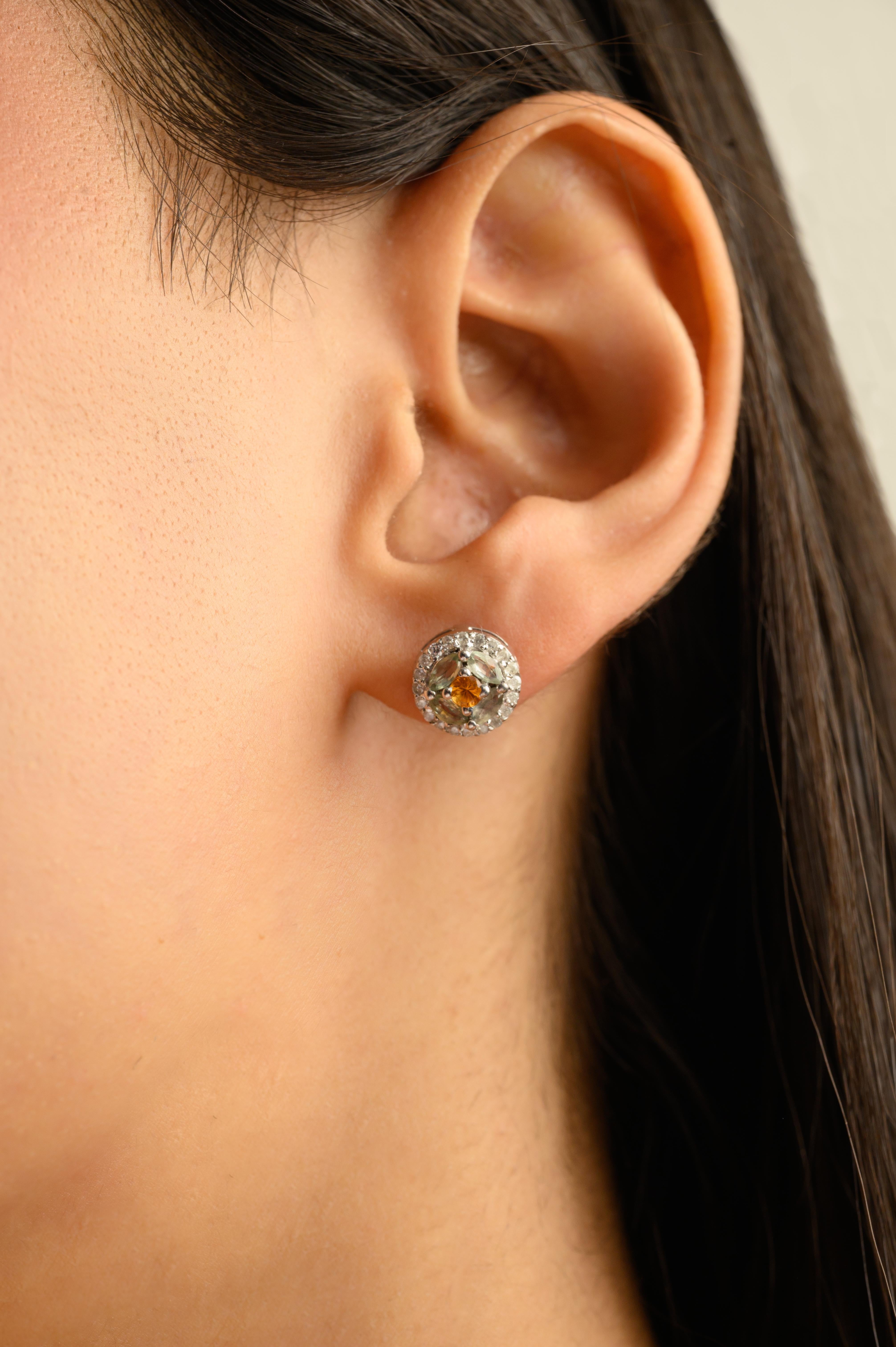 Silvorra Solid Silver Multi Sapphire Diamond Vint… - image 2