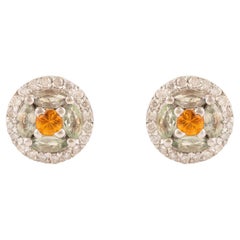 Orecchini a perno Silvorra in argento massiccio con diamanti e zaffiri multipli per lei