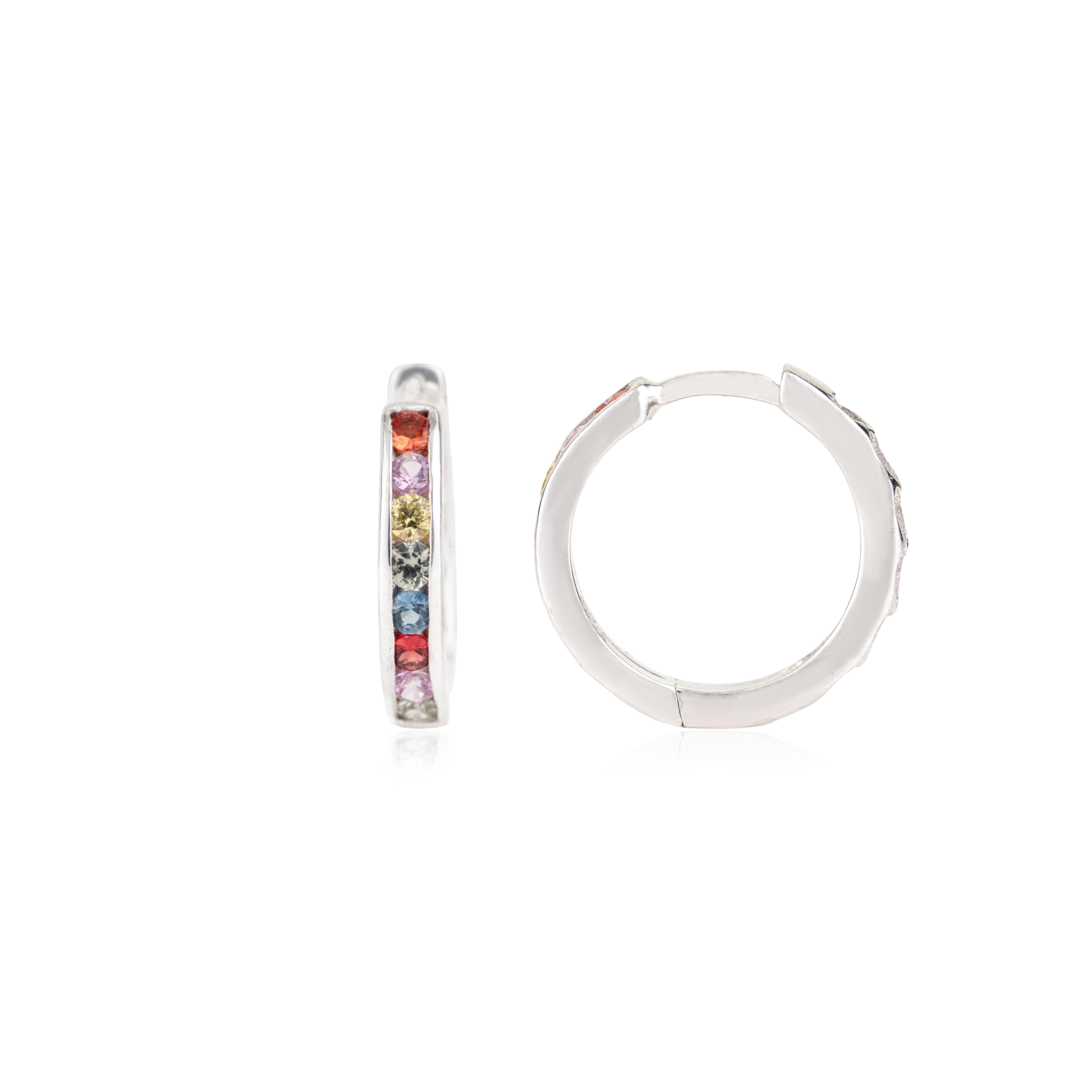 Silvorra Solid Silver Natural Multi Sapphire Chan… - image 3