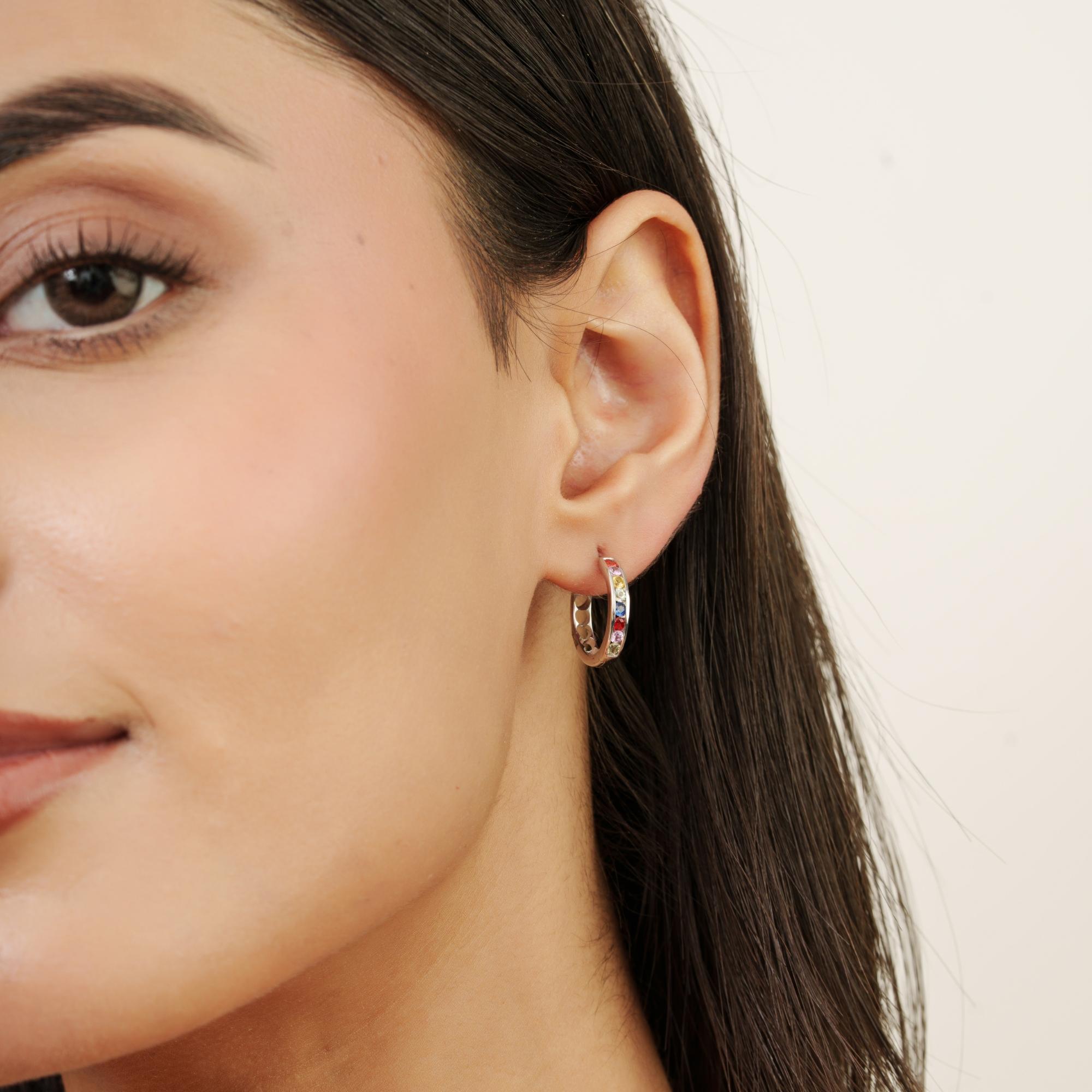 Silvorra Solid Silver Natural Multi Sapphire Chan… - image 6