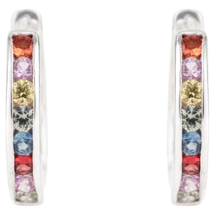 Silvorra Solid Silver Natural Multi Sapphire Chan… - image 1