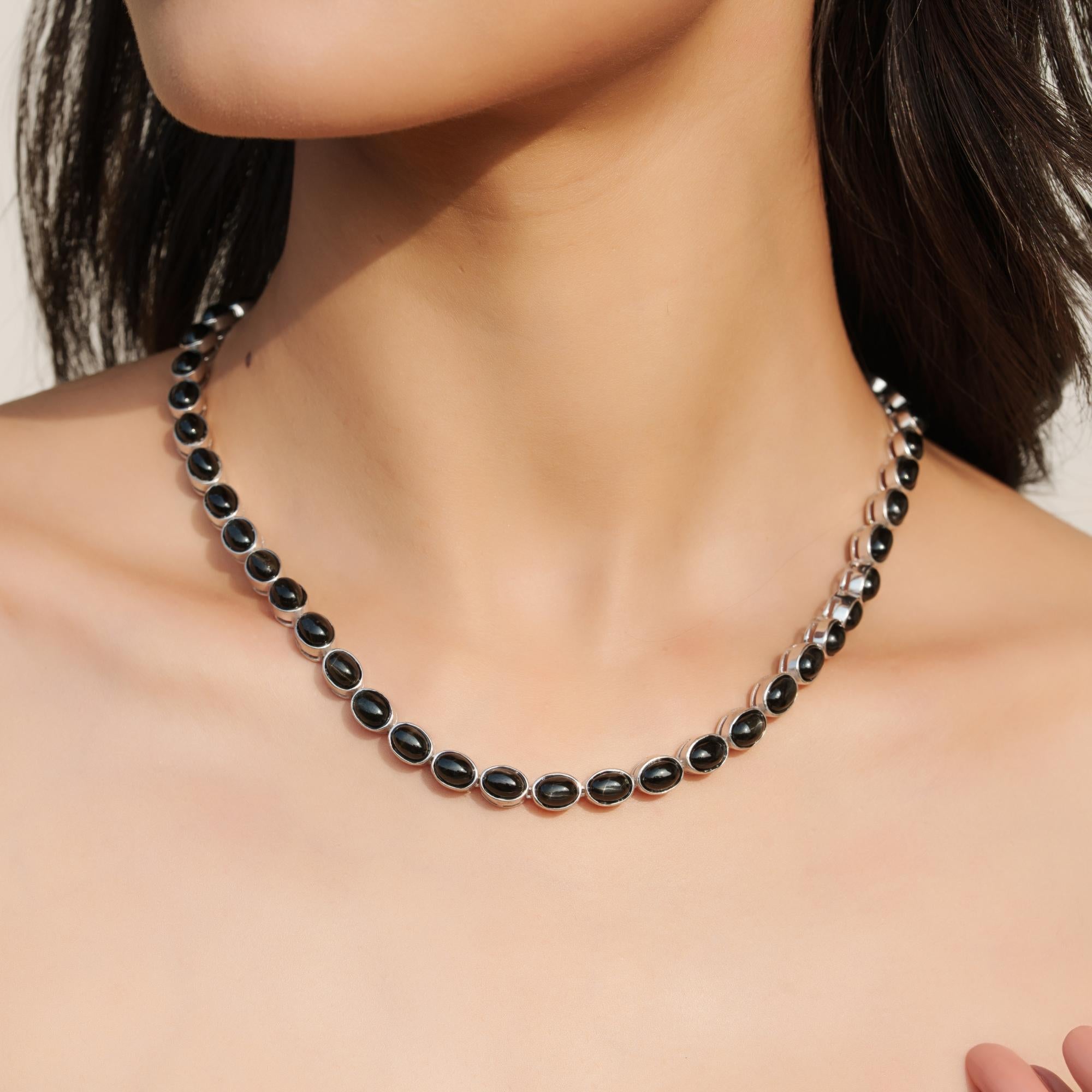 Silvorra Solid Silver Statement Natural Black Sta… - image 8