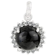 Silvorra Statement 7.91CT Black Star Drop Pendant with Zircon Halo in 925 Silver