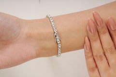 Silvorra Statement 8,6 Karat Weißer Topas Tennisarmband aus Sterlingsilber