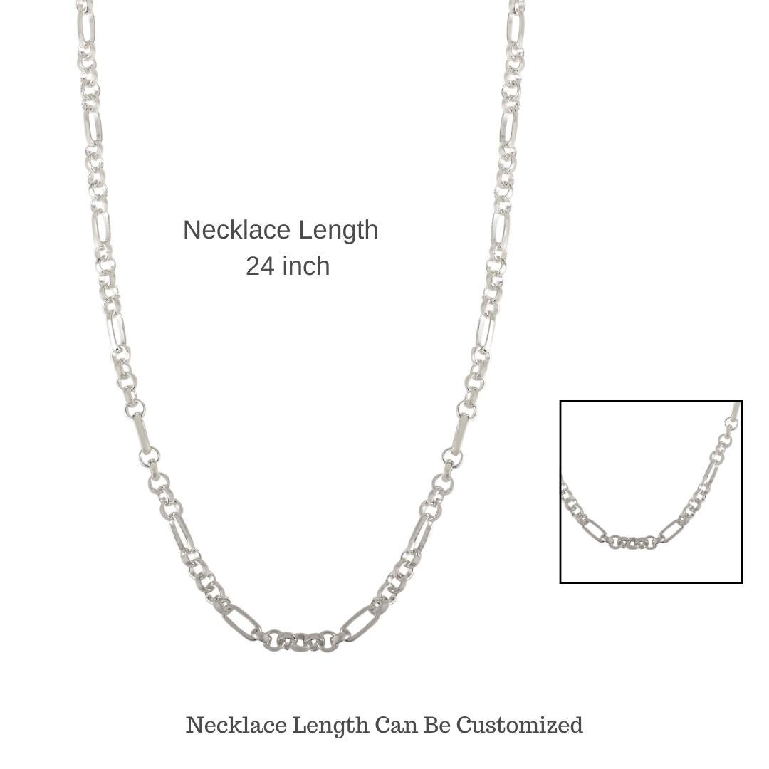 Collana unisex con catene a maglie in stile Art Deco di Silvorra in argento puro 925 in vendita 6