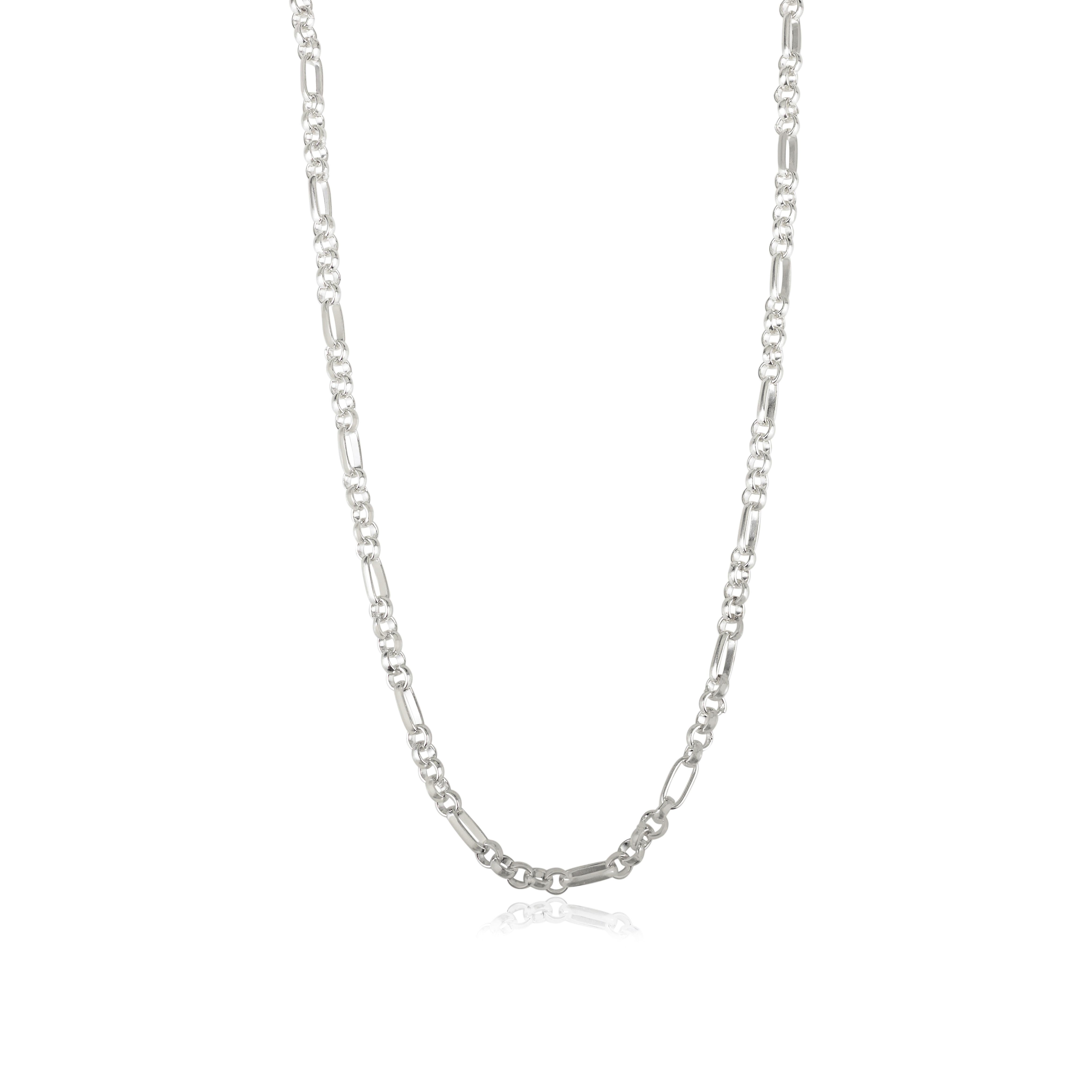 Modernista Collana unisex con catene a maglie in stile Art Deco di Silvorra in argento puro 925 in vendita
