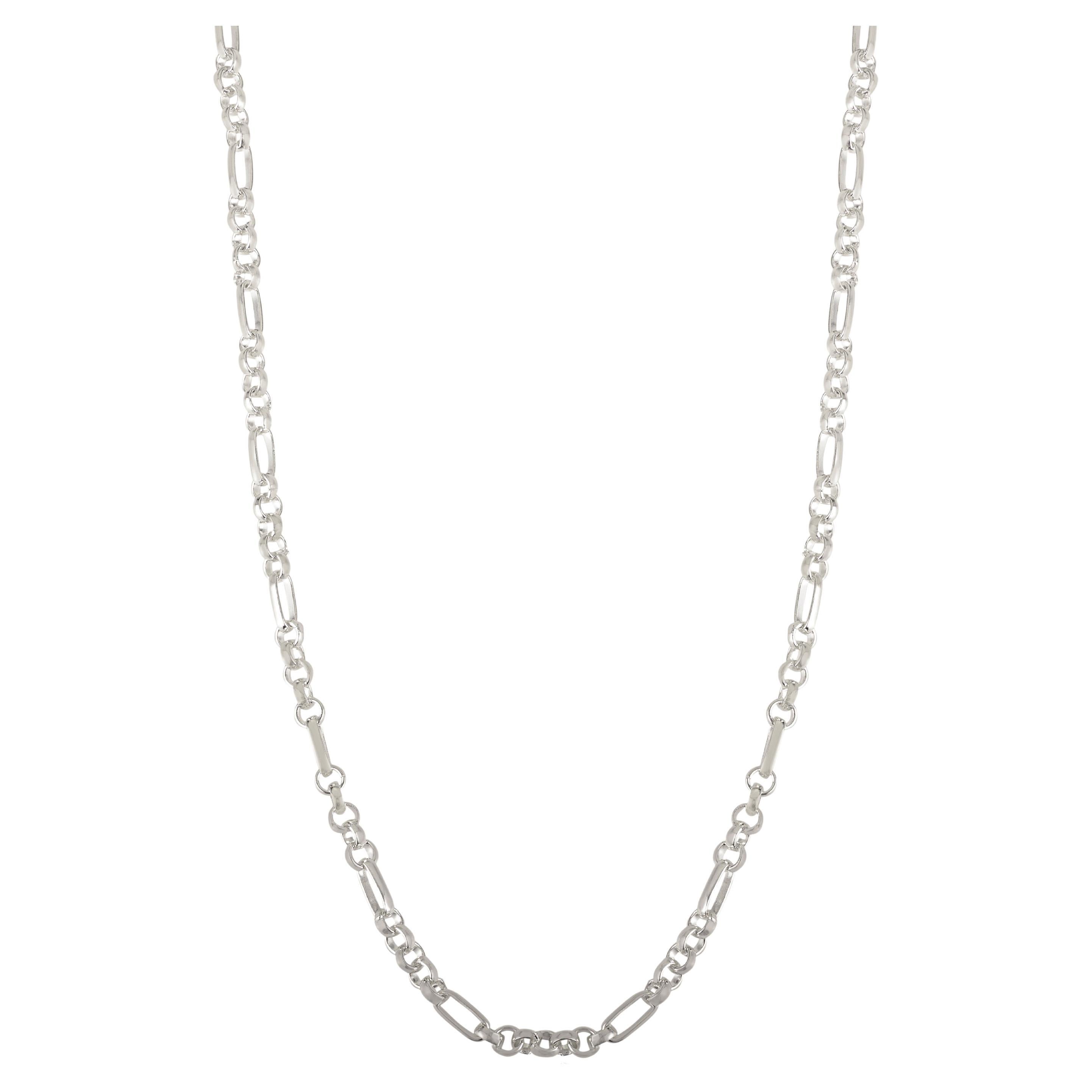 Collana unisex con catene a maglie in stile Art Deco di Silvorra in argento puro 925