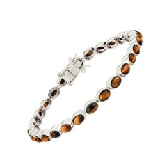Silvorra Pulsera unisex de plata de ley con cuentas de ojo de tigre para uso diario