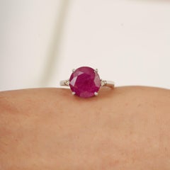 Silvorra Sterling Silver Timeless Round Ruby Solitaire Ring in Diamond for Women