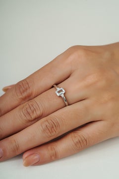 Silvorra Three Stone Aquamarine & Diamond Promise Ring Fine 925 Silver jewelry