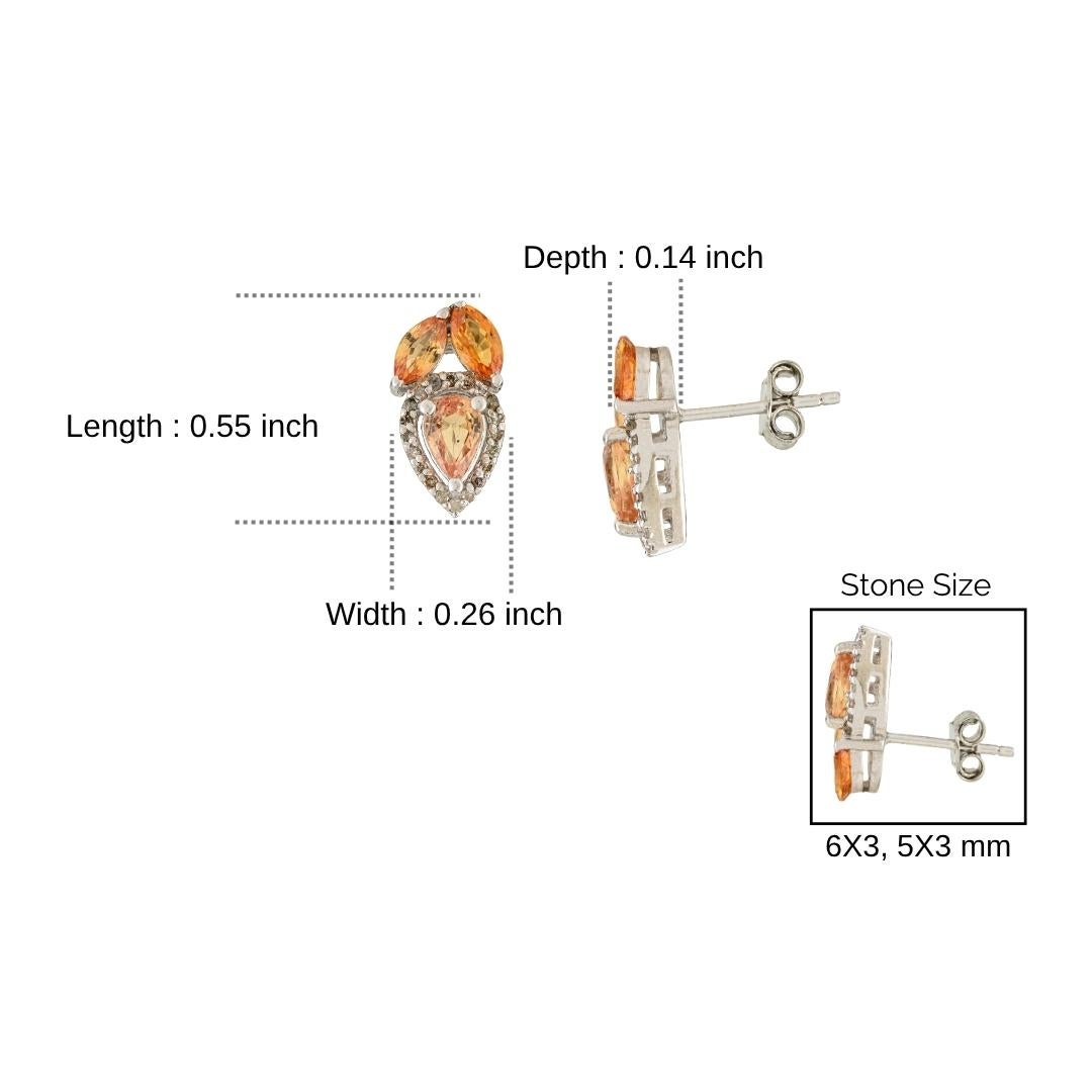 Silvorra Orecchini a goccia senza tempo con Citrino e Diamante da 2,2 carati in Argento 925 in vendita 4