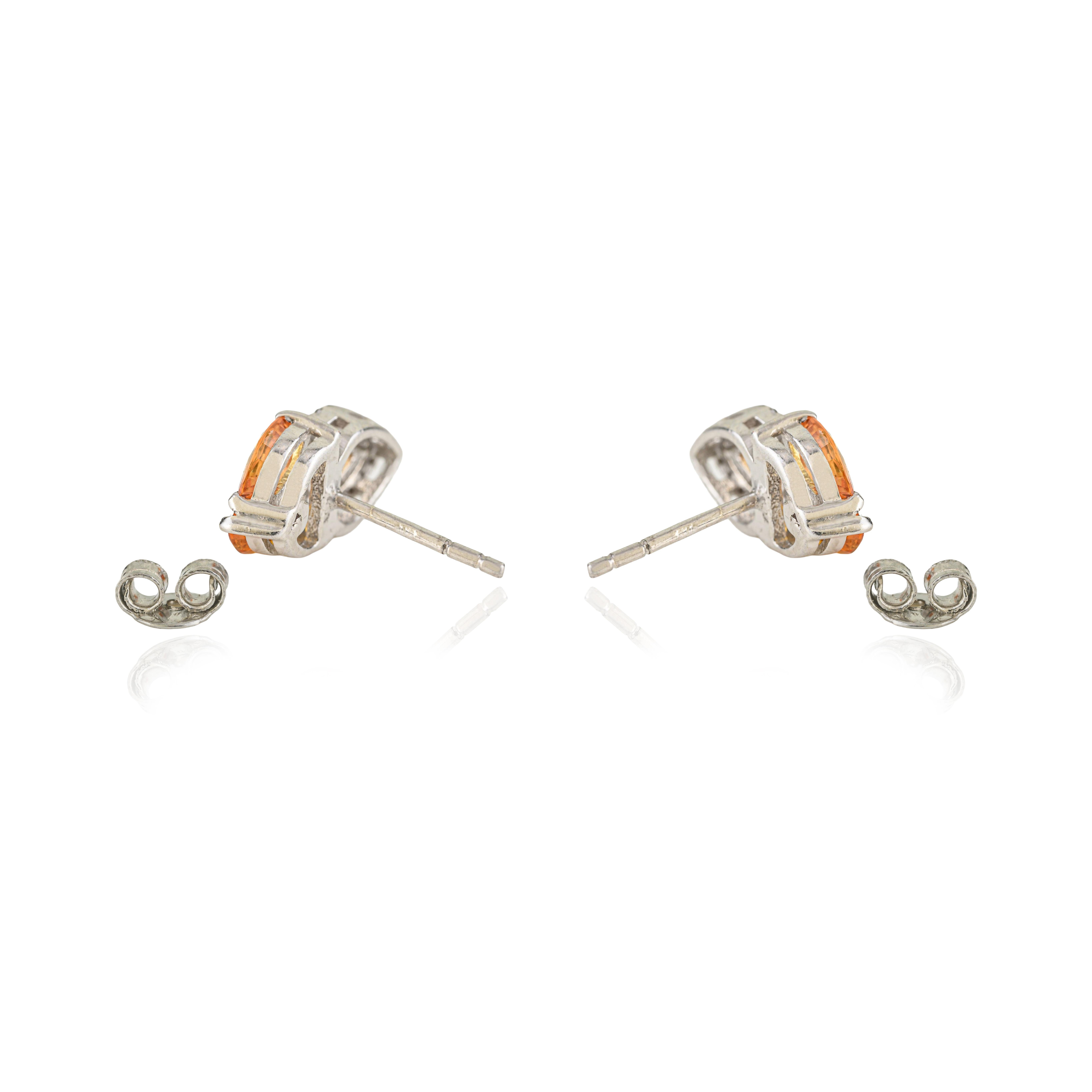 Silvorra Orecchini a goccia senza tempo con Citrino e Diamante da 2,2 carati in Argento 925 in vendita 3