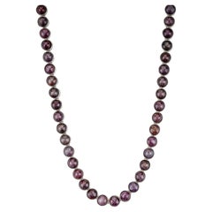 Silvorra Timeless 46.62CT Bezel Set Star Ruby Rivière Necklace in 925 Silver