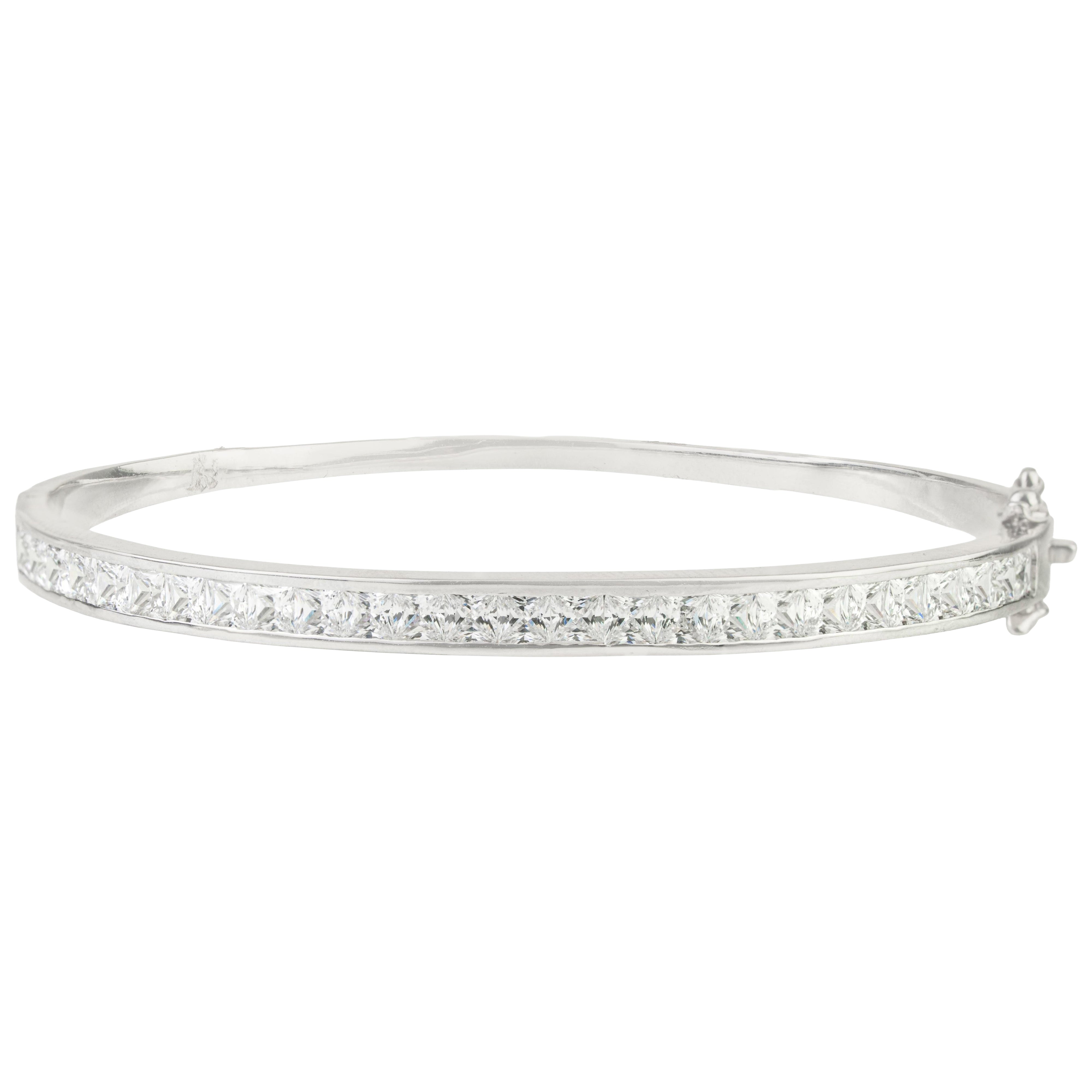 Bracciale Silvorra senza tempo con taglio quadrato e zirconia cubica, stile mezza eternità per lei