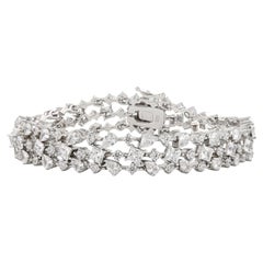 Silvorra Triple Row Multi-Cut Sparkling Zircon Tennis Bracelet in 925 Silver