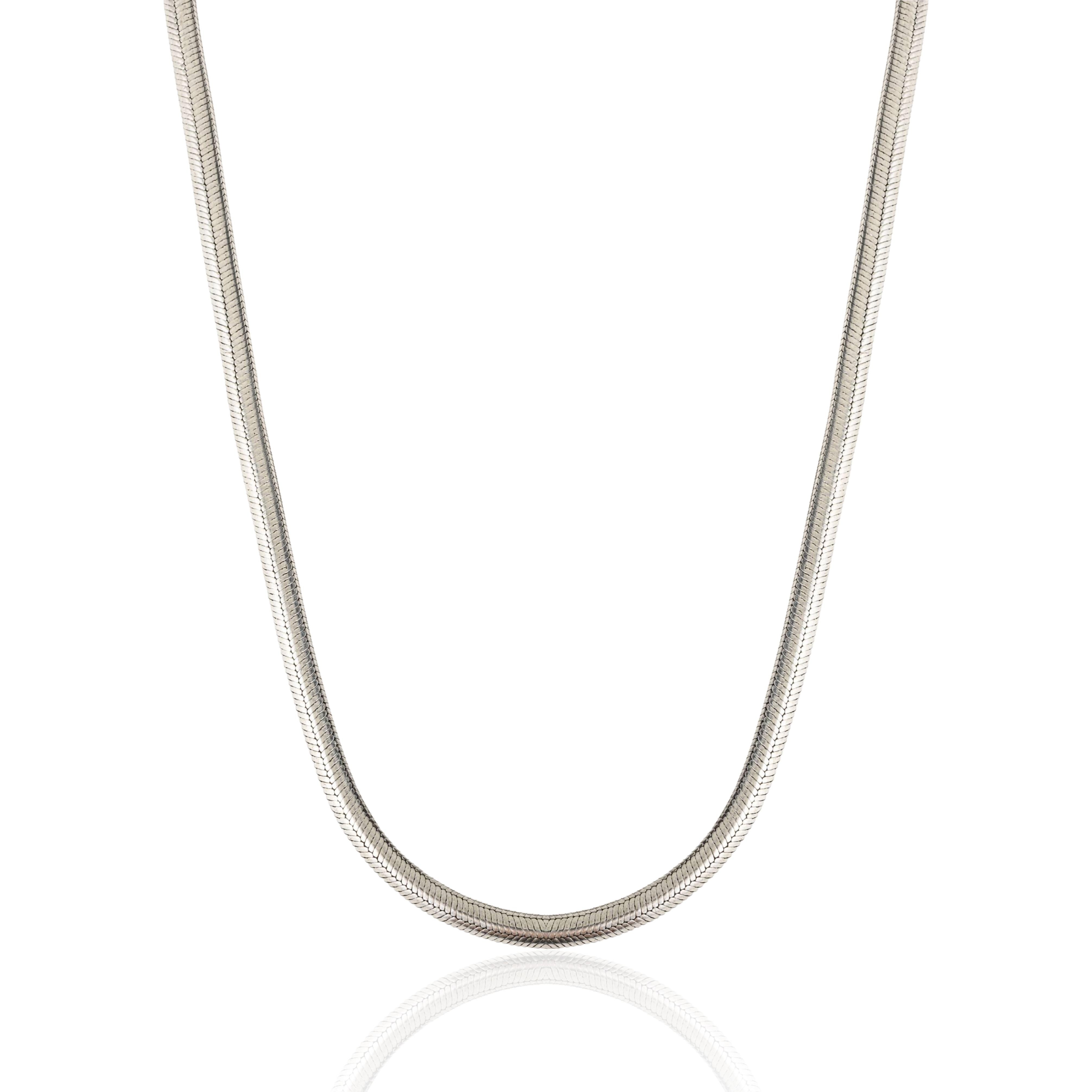 Silvorra Unisex 28.5Inch Collana con catena a serpente in argento massiccio 925 con chiusura a gancio in vendita 3
