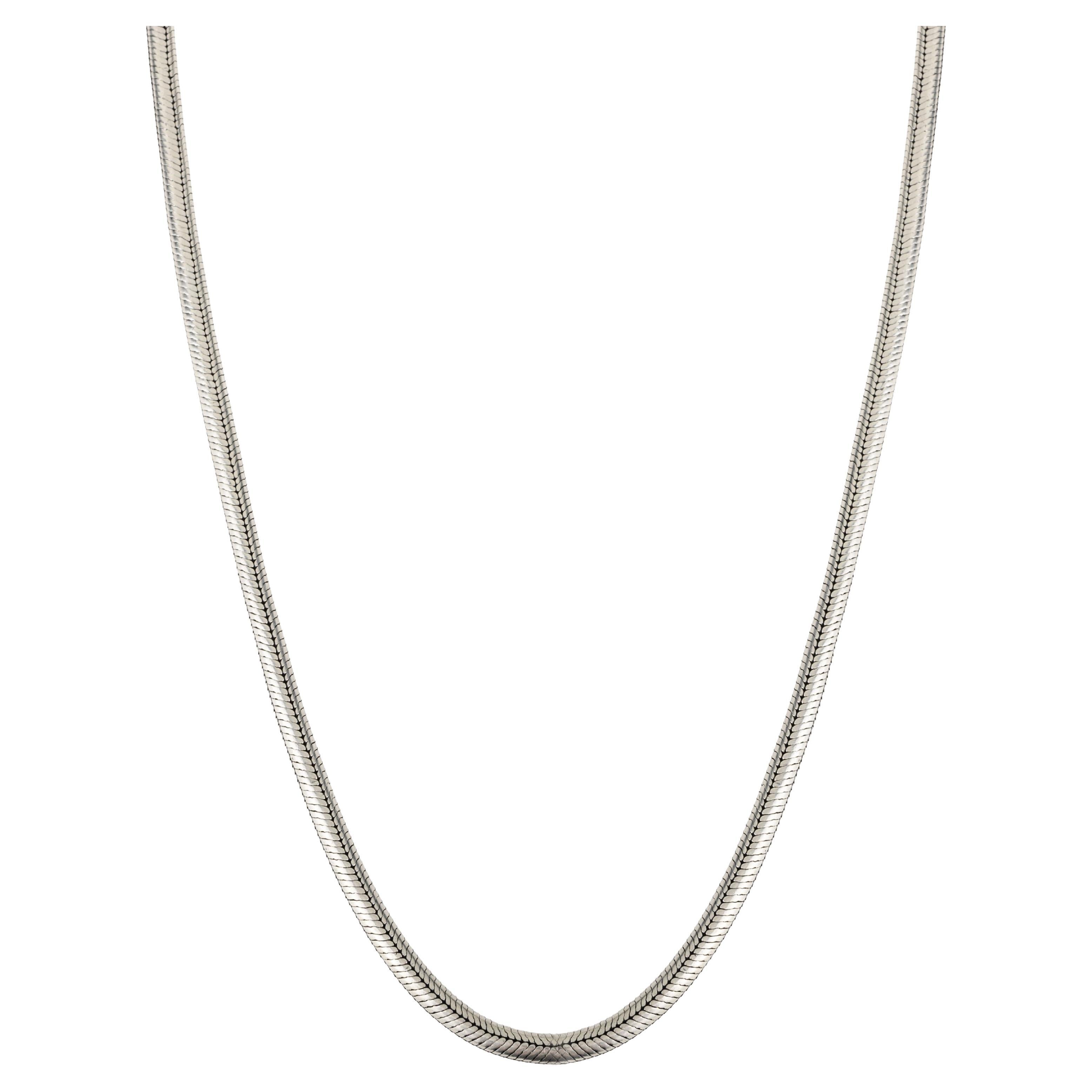 Silvorra Unisex 28.5Inch Collana con catena a serpente in argento massiccio 925 con chiusura a gancio