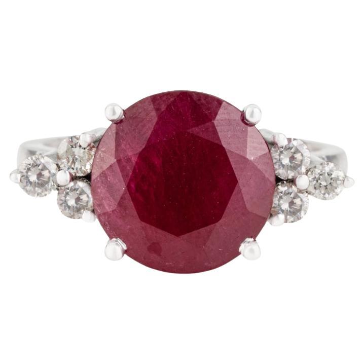 For Sale:  Silvorra Vintage-Inspired 7.2 Carat Ruby Diamond Cocktail Ring in Solid Silver