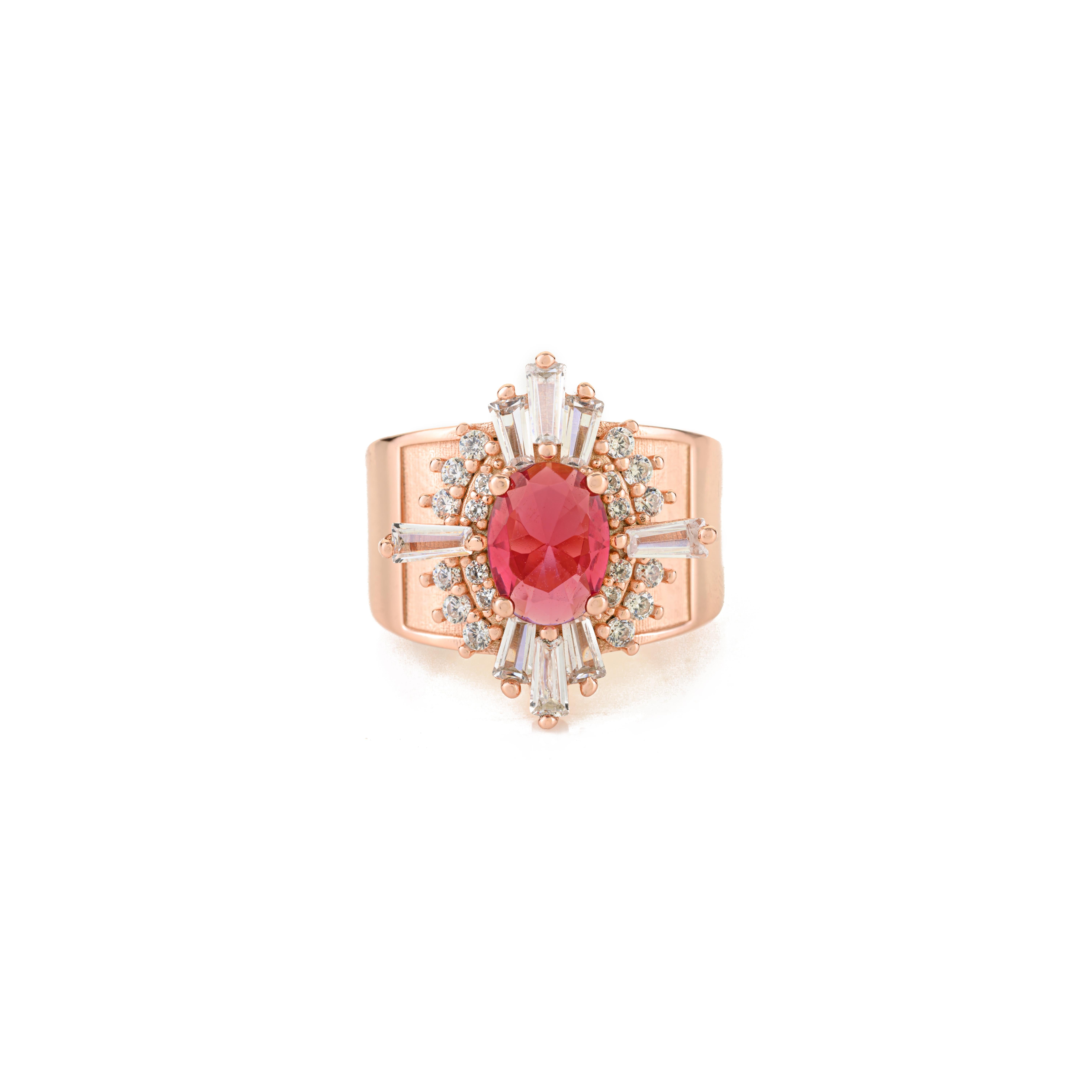 in vendita:  Anello a fascia in argento 925 di ispirazione vintage con zirconi bianchi e rosa di Silvorra 2