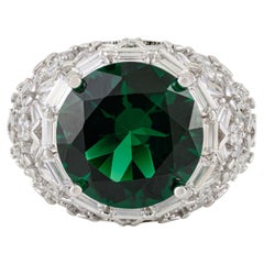 Silvorra Vintage Inspired 925 Silver Green
White Cubic Zirconia Cocktail Ring (bague de cocktail en argent 925)