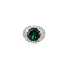 Silvorra Vintage Inspired 925 Silver Green
White Cubic Zirconia Cocktail Ring