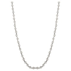 Silvorra Collar de cadena de bolas de inspiración vintage en joyería de plata de ley 925
