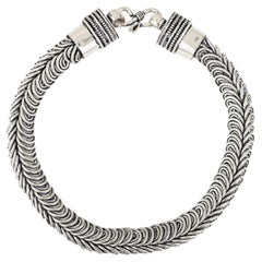 Bracciale antico in corda ritorta d'ispirazione vintage in argento 925 Silvorra