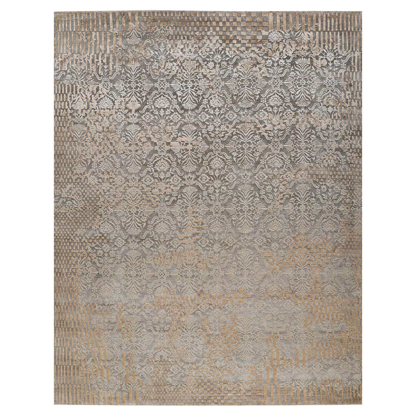 SILVRYN Hand Knotted Rug in Tan And Dove Colours by Hands