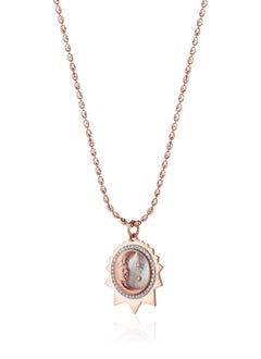 Sim and Roz 14K Gold Crescent Moon Pendant Necklace with Diamonds
