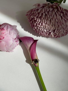 Sim and Roz 14K Gold Ring with Smoky Quartz and Diamonds