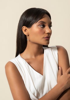 Sim and Roz 14K Yellow Gold Drop Earring with Baguette Cut Diamonds and Emerald