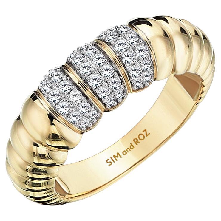 For Sale:  Sim and Roz Yellow Gold Ring with 0.37 Carats Round Cut Diamonds