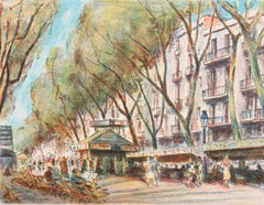 Litografia sobre papel - Domingo en la rambla - Tiraje: 1/250