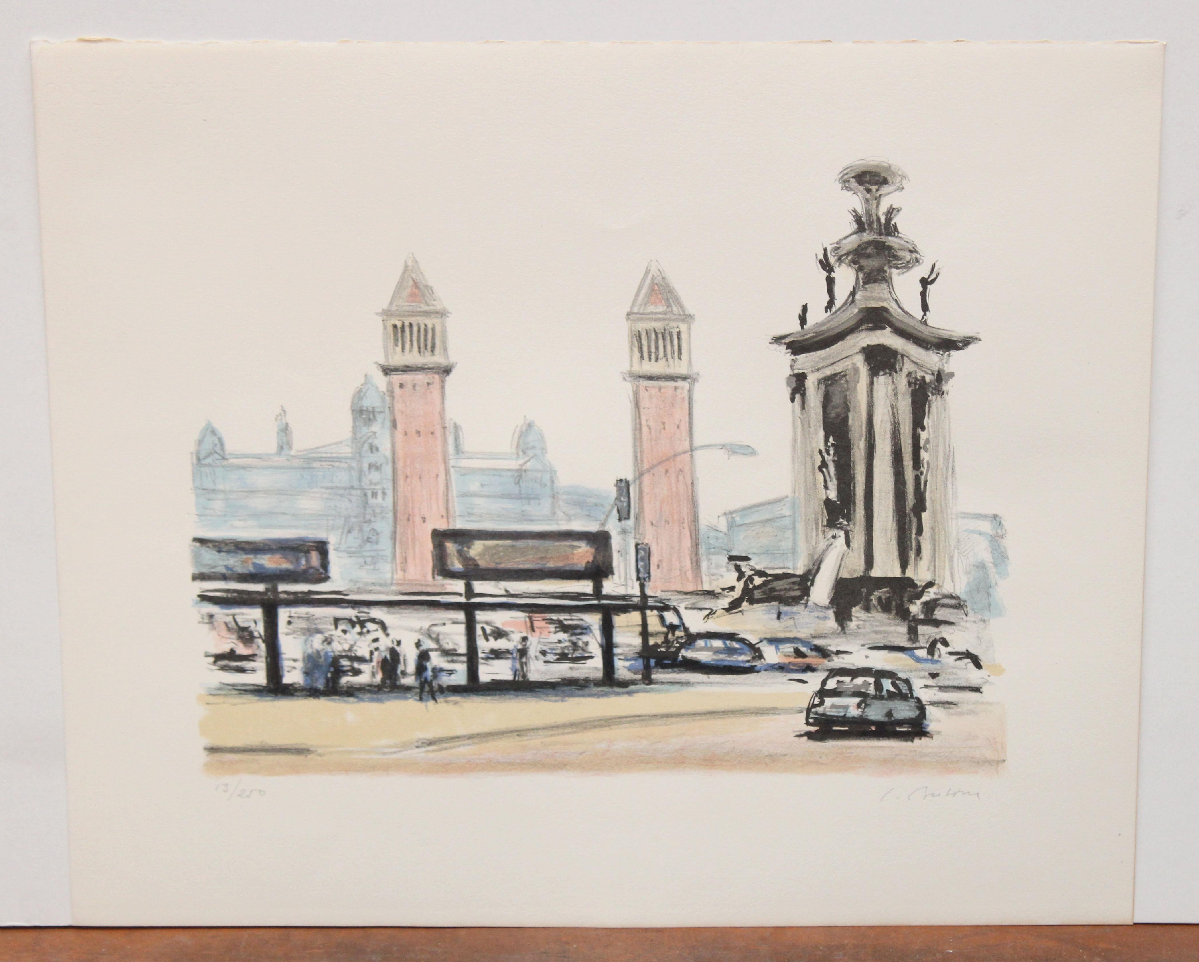 Litografia sobre papel - Pasajes de Barcelona - Tiraje: 13/250 - Print de Simó Busom Grau